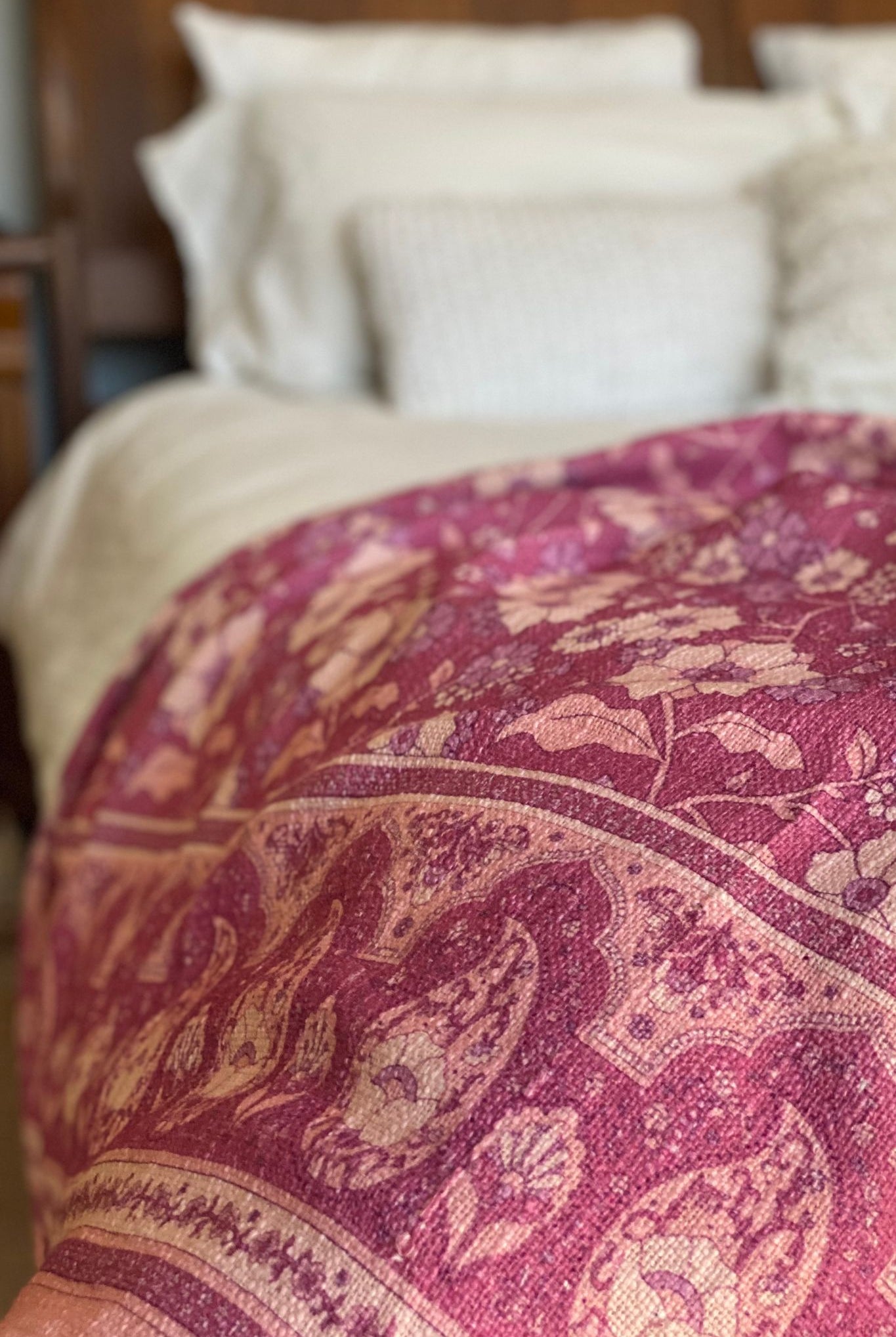 HOUSE OF SKYE | WOODSTOCK THROW RASBERRY | Bohemian Love Runway