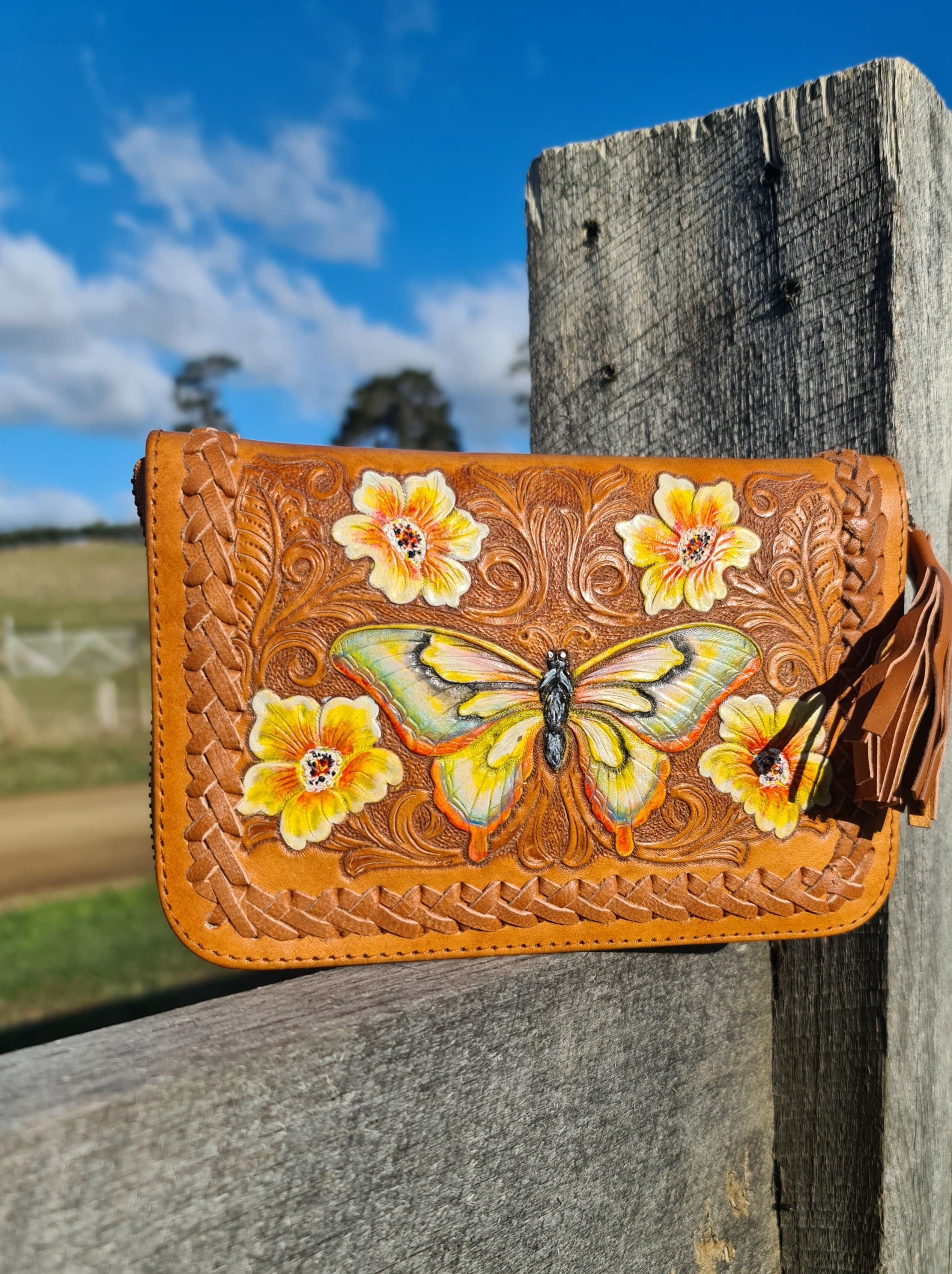 CELESTIAL GYPSY | BUTTERFLY WALLET TAN | Bohemian Love Runway