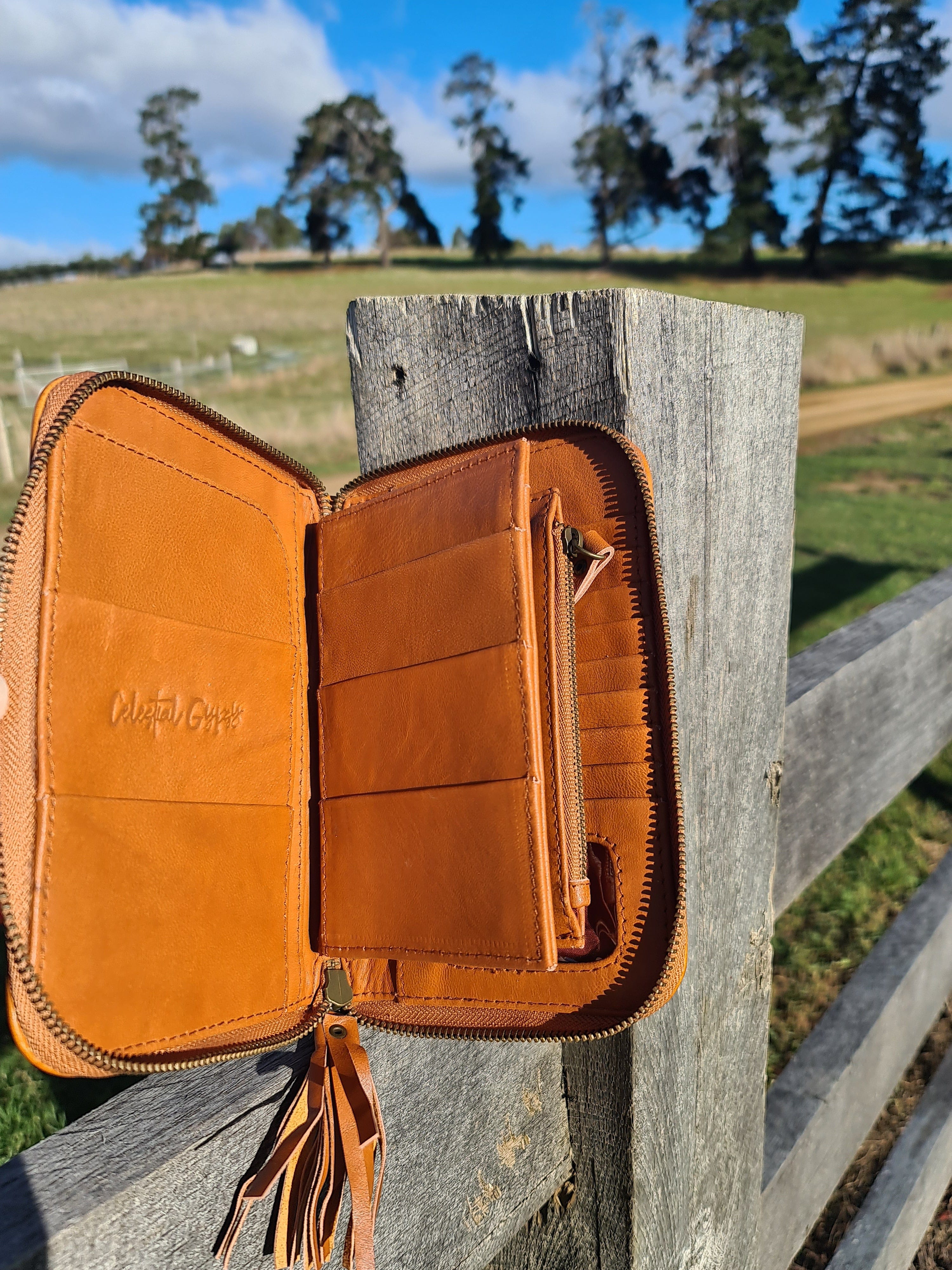 CELESTIAL GYPSY | BUTTERFLY WALLET TAN | Bohemian Love Runway