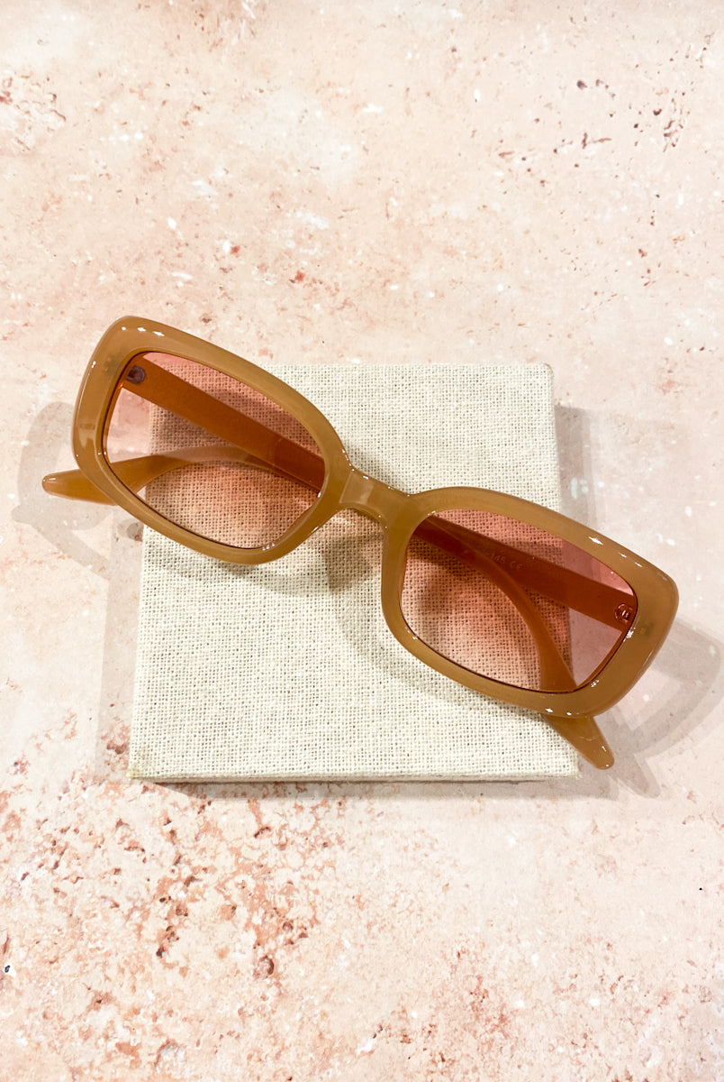 ANGELS WHISPER | PORTIA RECTANGULAR SUNGLASSES LATTE | Bohemian Love Runway