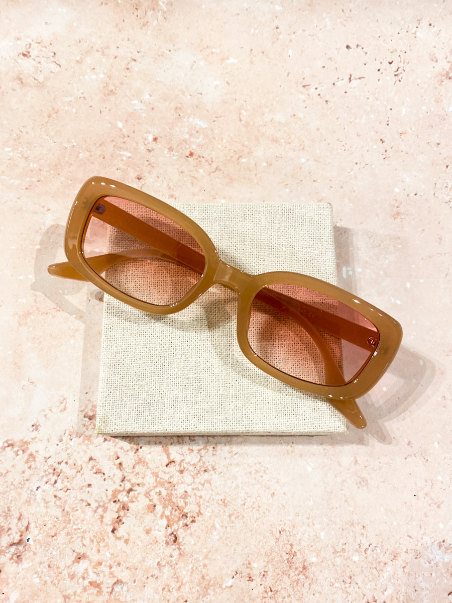 ANGELS WHISPER | PORTIA RECTANGULAR SUNGLASSES LATTE | Bohemian Love Runway