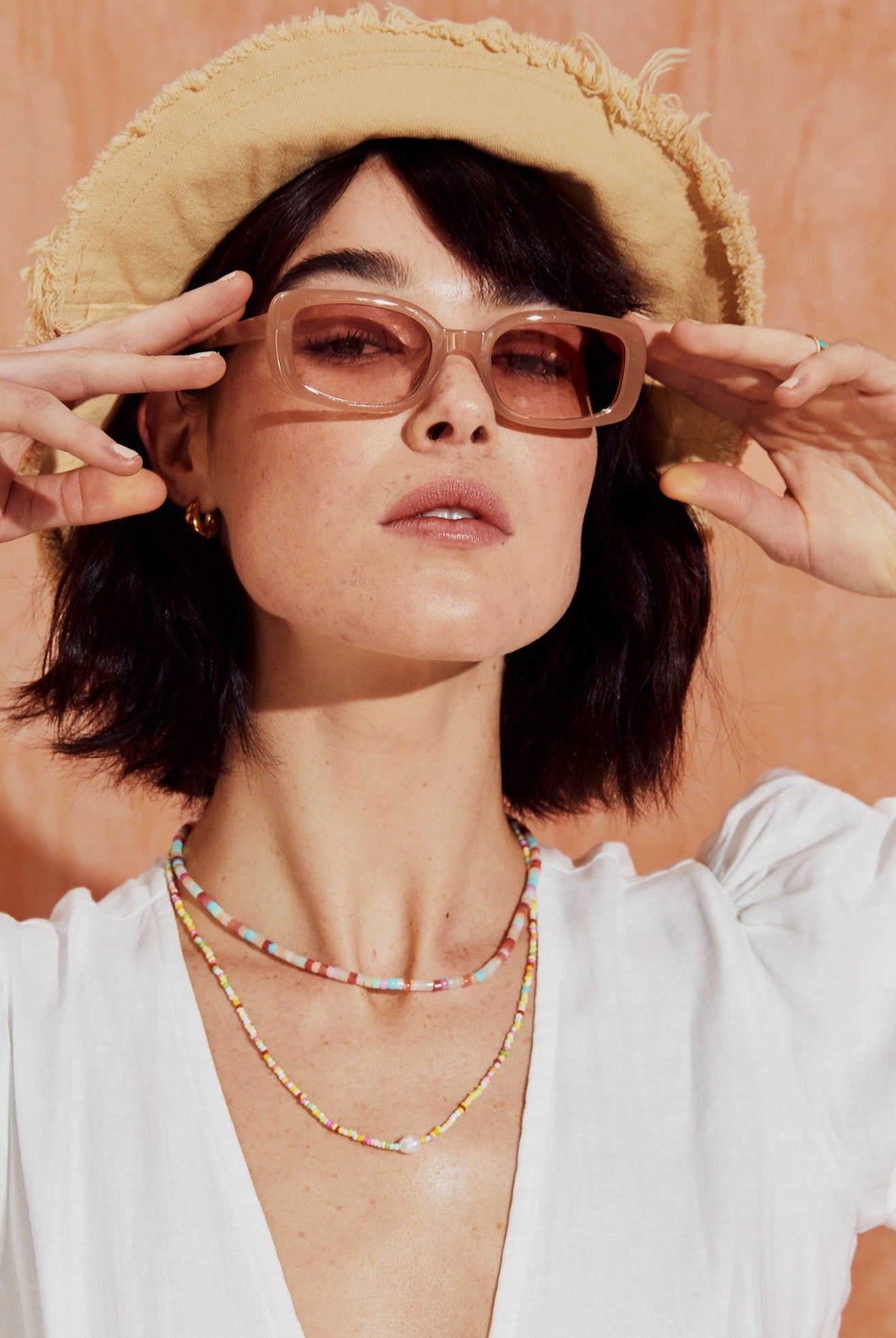 ANGELS WHISPER | PORTIA RECTANGULAR SUNGLASSES LATTE | Bohemian Love Runway