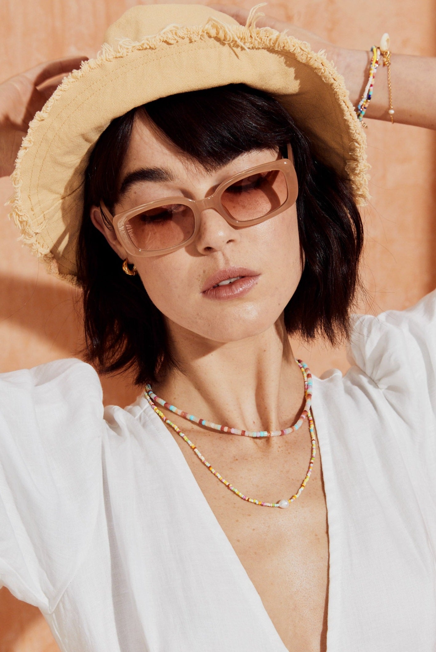 ANGELS WHISPER | PORTIA RECTANGULAR SUNGLASSES LATTE | Bohemian Love Runway