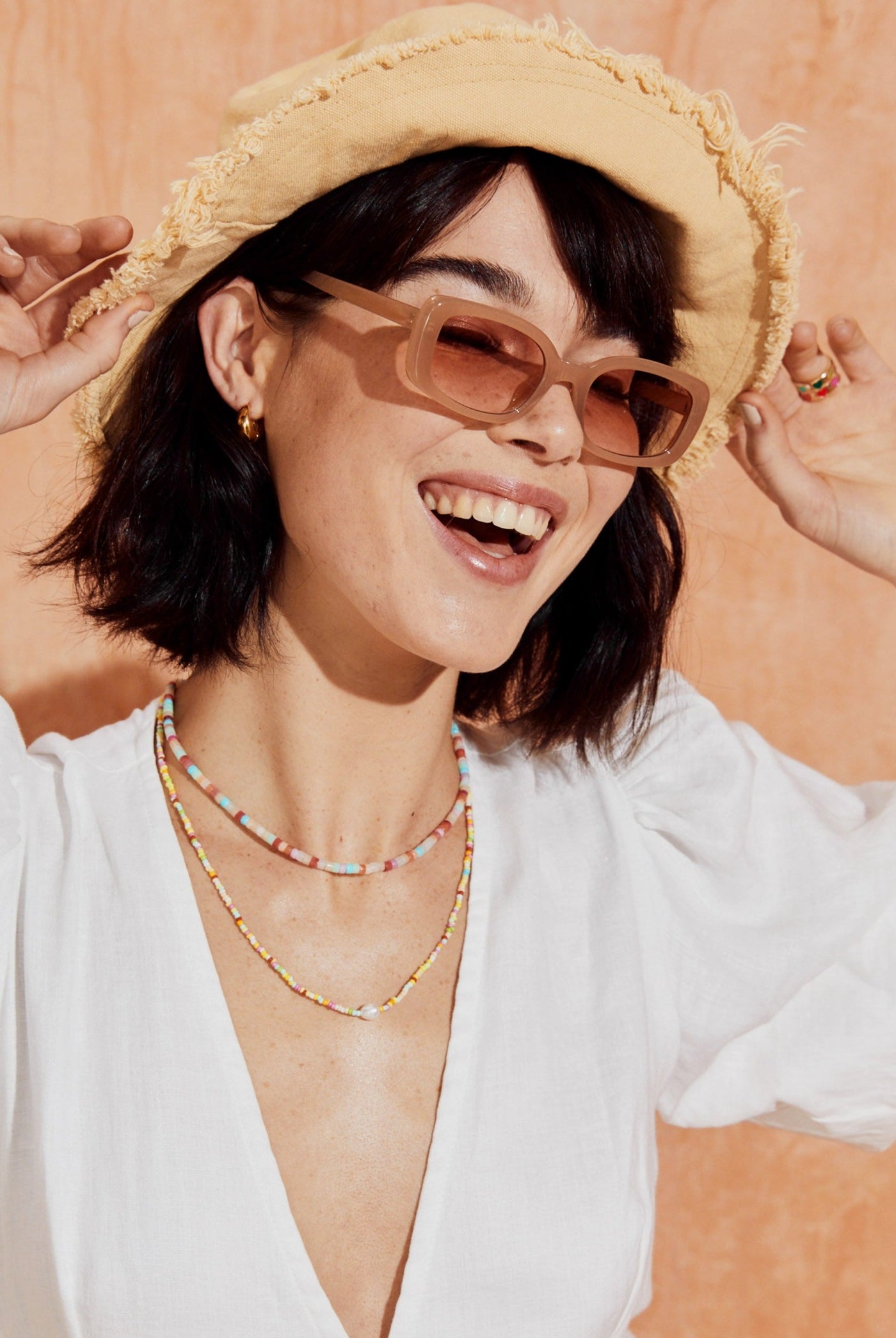 ANGELS WHISPER | PORTIA RECTANGULAR SUNGLASSES LATTE | Bohemian Love Runway