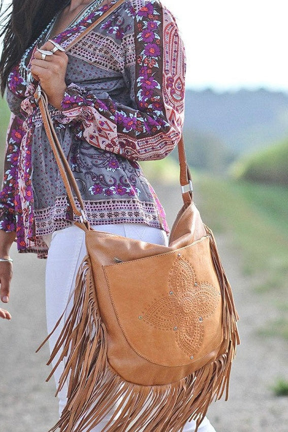 MAHIYA | SIENNA BOHO BAG TAN | Bohemian Love Runway