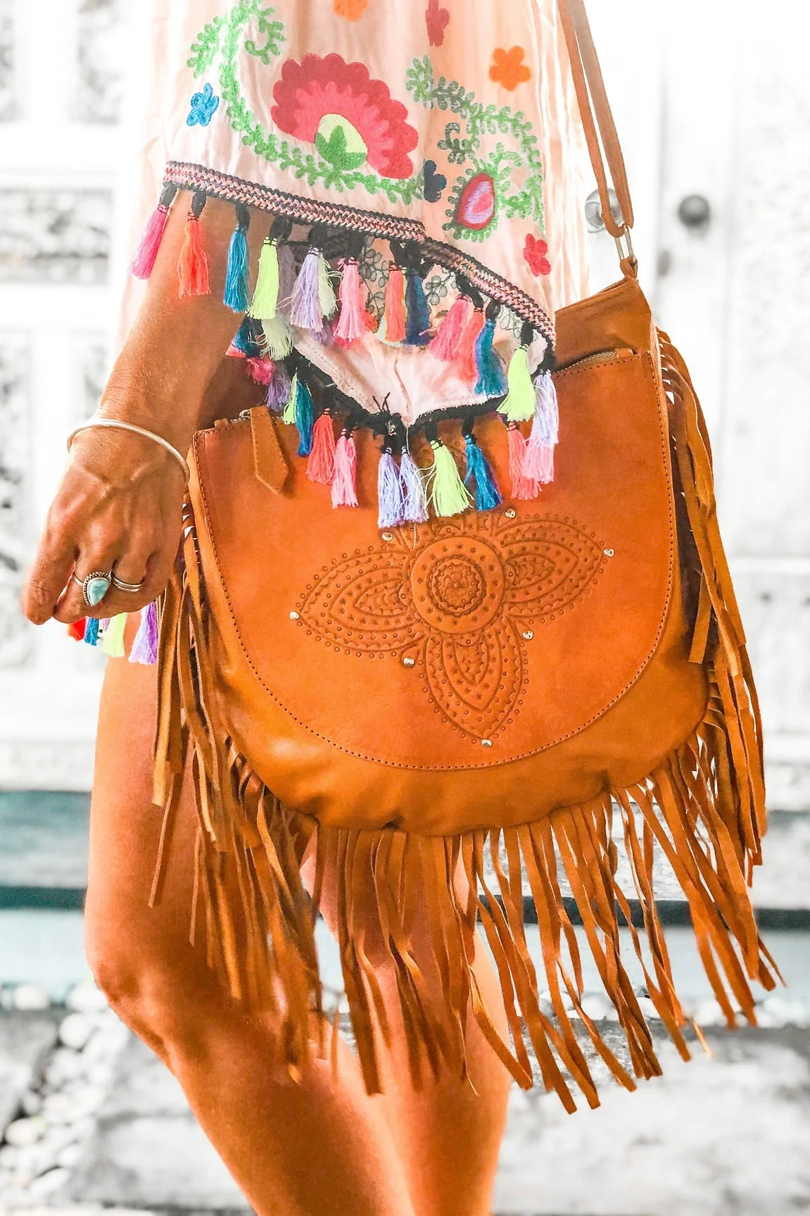 MAHIYA | SIENNA BOHO BAG TAN | Bohemian Love Runway