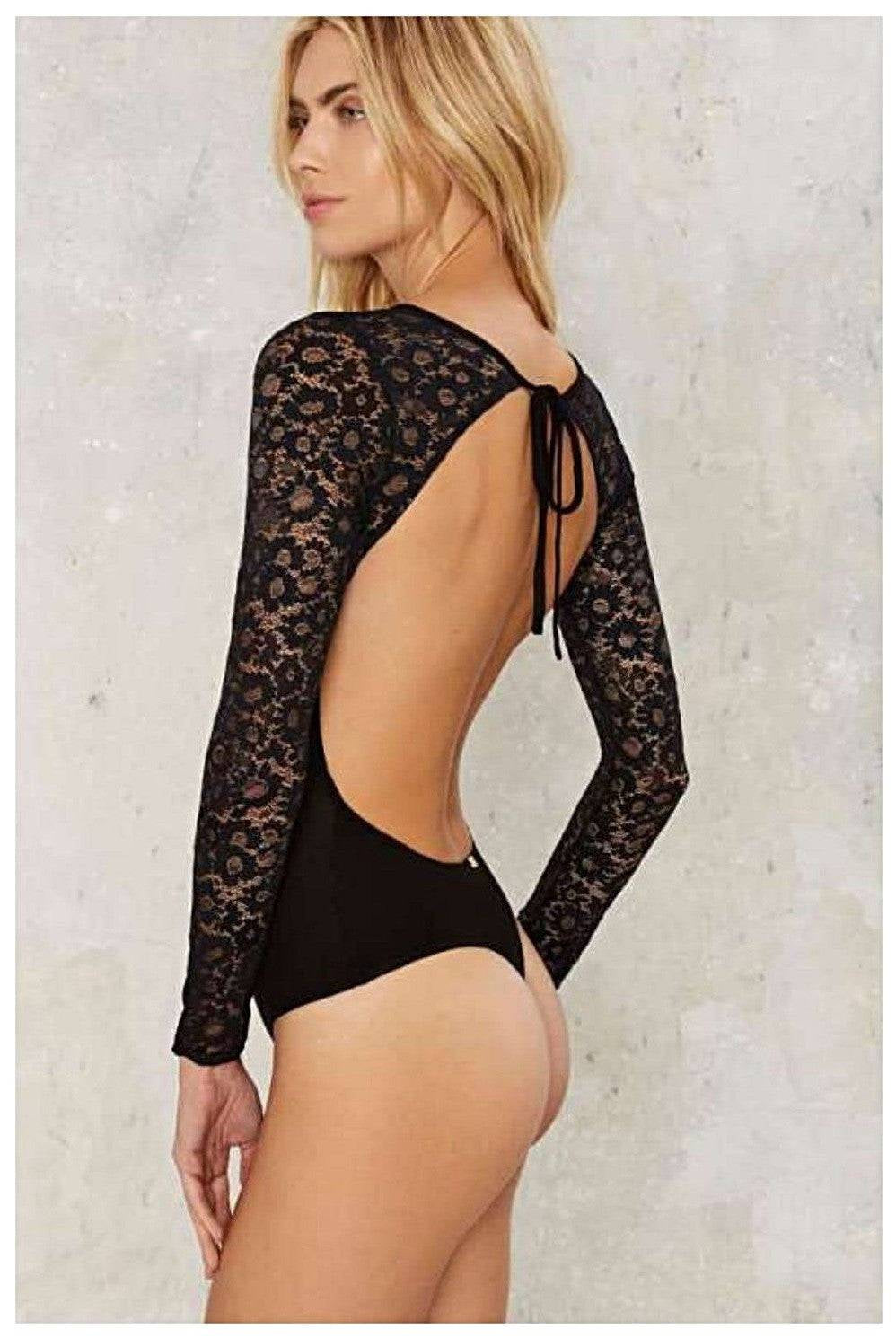 FOR LOVE AND LEMONS SKIVVIES | DAISY BODYSUIT BLACK | Bohemian Love Runway
