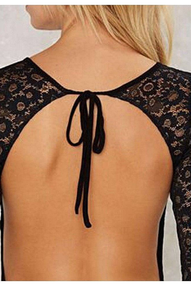 FOR LOVE AND LEMONS SKIVVIES | DAISY BODYSUIT BLACK | Bohemian Love Runway