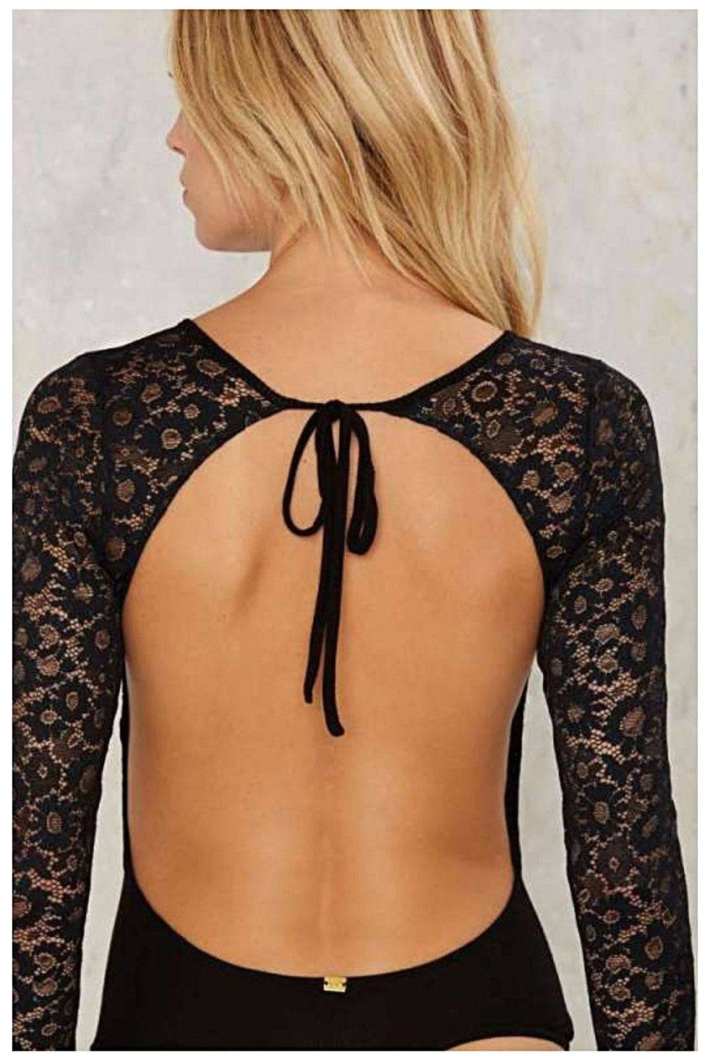 FOR LOVE AND LEMONS SKIVVIES | DAISY BODYSUIT BLACK | Bohemian Love Runway