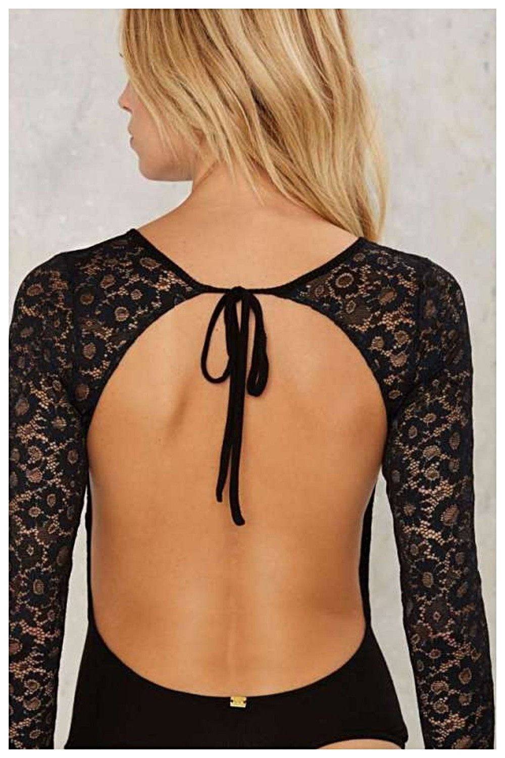 FOR LOVE AND LEMONS SKIVVIES | DAISY BODYSUIT BLACK | Bohemian Love Runway