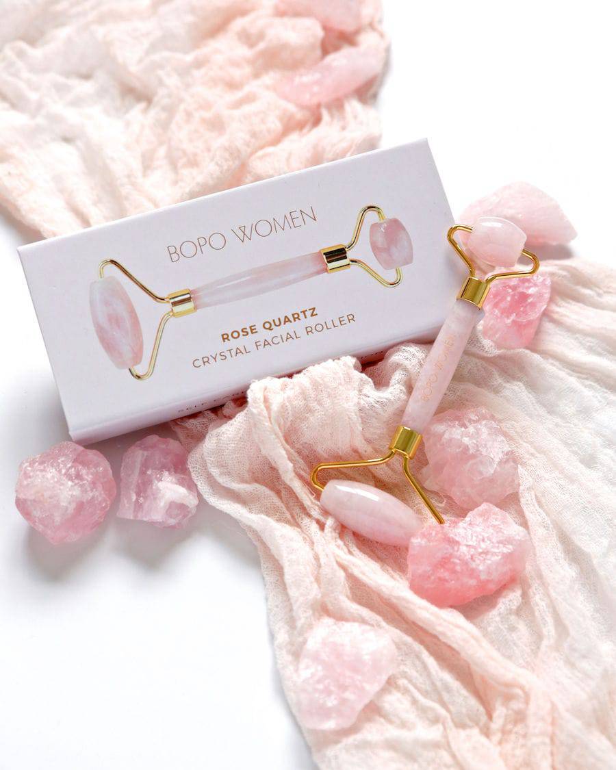 BOPO WOMEN | ROSE QUARTZ CRYSTAL FACIAL ROLLER | Bohemian Love Runway