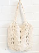 ANGELS WHISPER | EVERYDAY KNITTED CROCHET BAG OATMEAL | Bohemian Love Runway