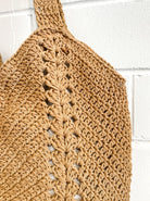 ANGELS WHISPER | EVERYDAY KNITTED CROCHET TOTE BAG TAN | Bohemian Love Runway