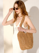 ANGELS WHISPER | EVERYDAY KNITTED CROCHET TOTE BAG TAN | Bohemian Love Runway