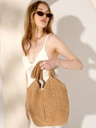 ANGELS WHISPER | EVERYDAY KNITTED CROCHET TOTE BAG TAN | Bohemian Love Runway