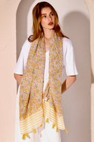 ANGELS WHISPER | FLORAL PRINT STRIPED LIGHTWEIGHT SCARF | Bohemian Love Runway