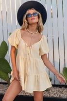 BAREFOOT BLONDE | ELLA PUFF SLEEVE MINI DRESS | Bohemian Love Runway