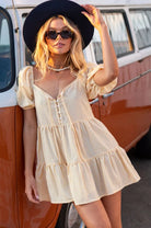 BAREFOOT BLONDE | ELLA PUFF SLEEVE MINI DRESS | Bohemian Love Runway