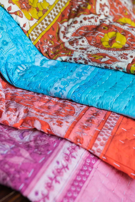 HOUSE OF SKYE | WOODSTOCK QUILT RASPBERRY BLUEBIRD | Bohemian Love Runway