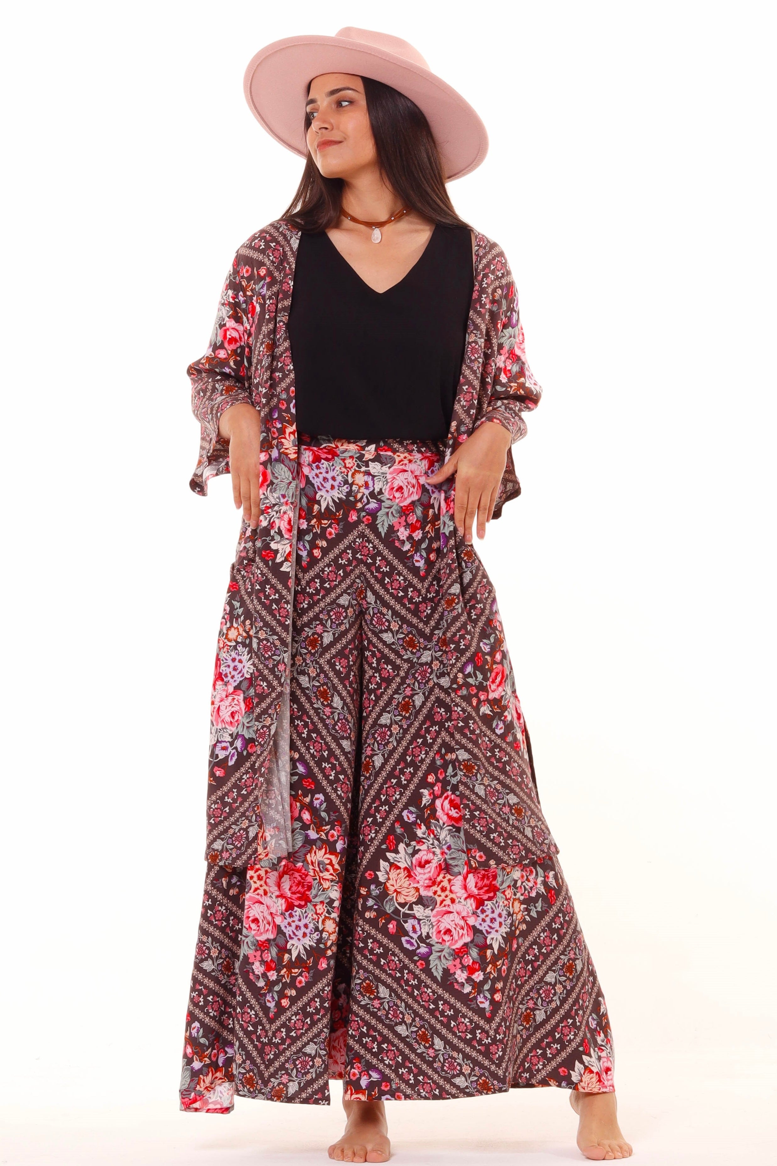 HONEY & STONE CO | BLACK DIAMOND PIPPA WIDE LEG PANT | Bohemian Love Runway