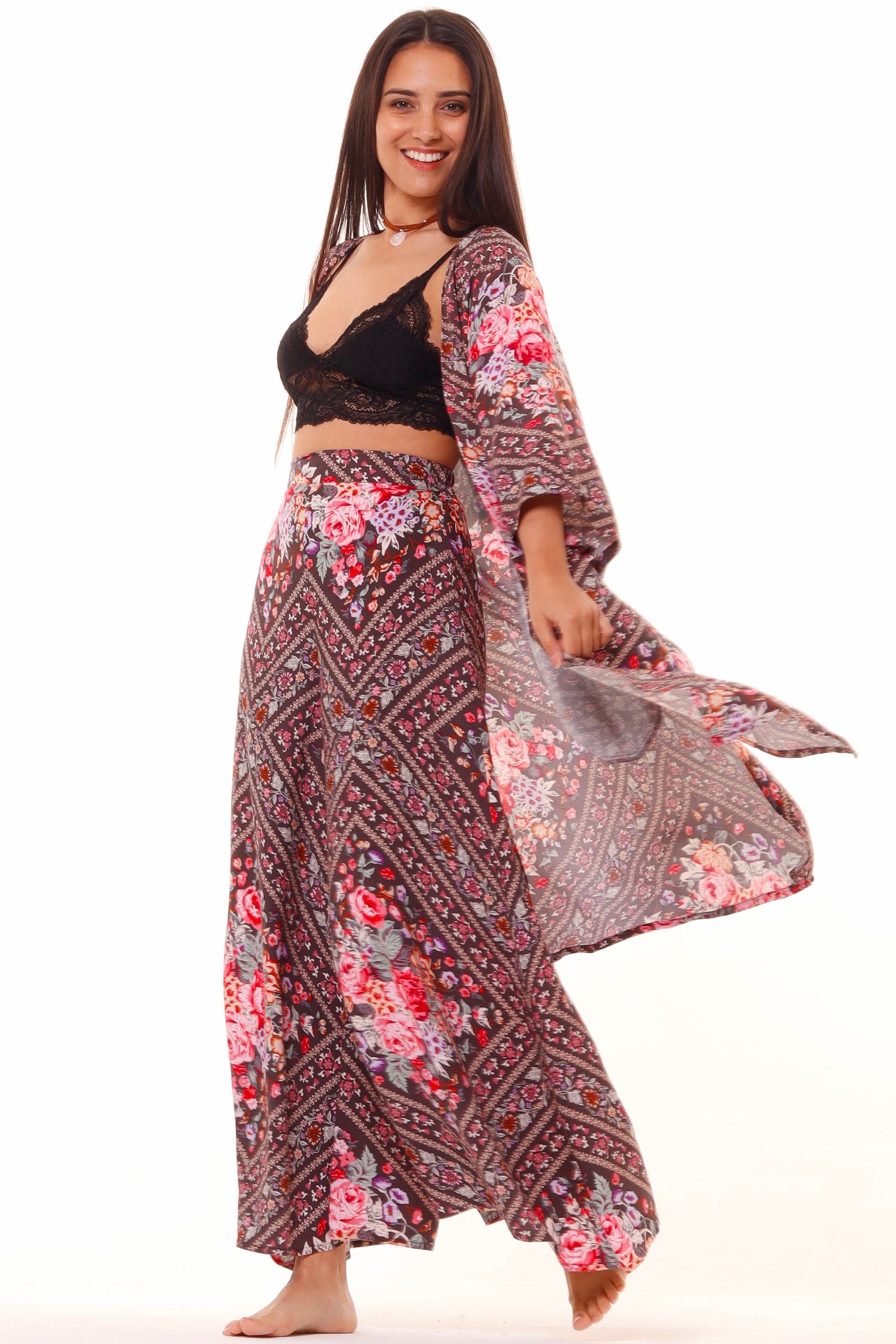 HONEY & STONE CO | BLACK DIAMOND PIPPA WIDE LEG PANT | Bohemian Love Runway
