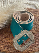 HOUSE OF SKYE | DESERT ROSE LEATHER BELT TURQUOISE | Bohemian Love Runway