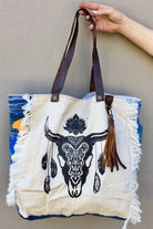 SHOE SHU | BUFFALO VINTAGE TOTE BAG WHITE | Bohemian Love Runway