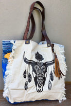 SHOE SHU | BUFFALO VINTAGE TOTE BAG WHITE | Bohemian Love Runway