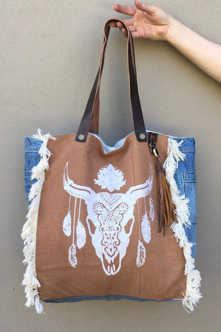 SHOE SHU | BUFFALO VINTAGE TOTE BAG BROWN | Bohemian Love Runway