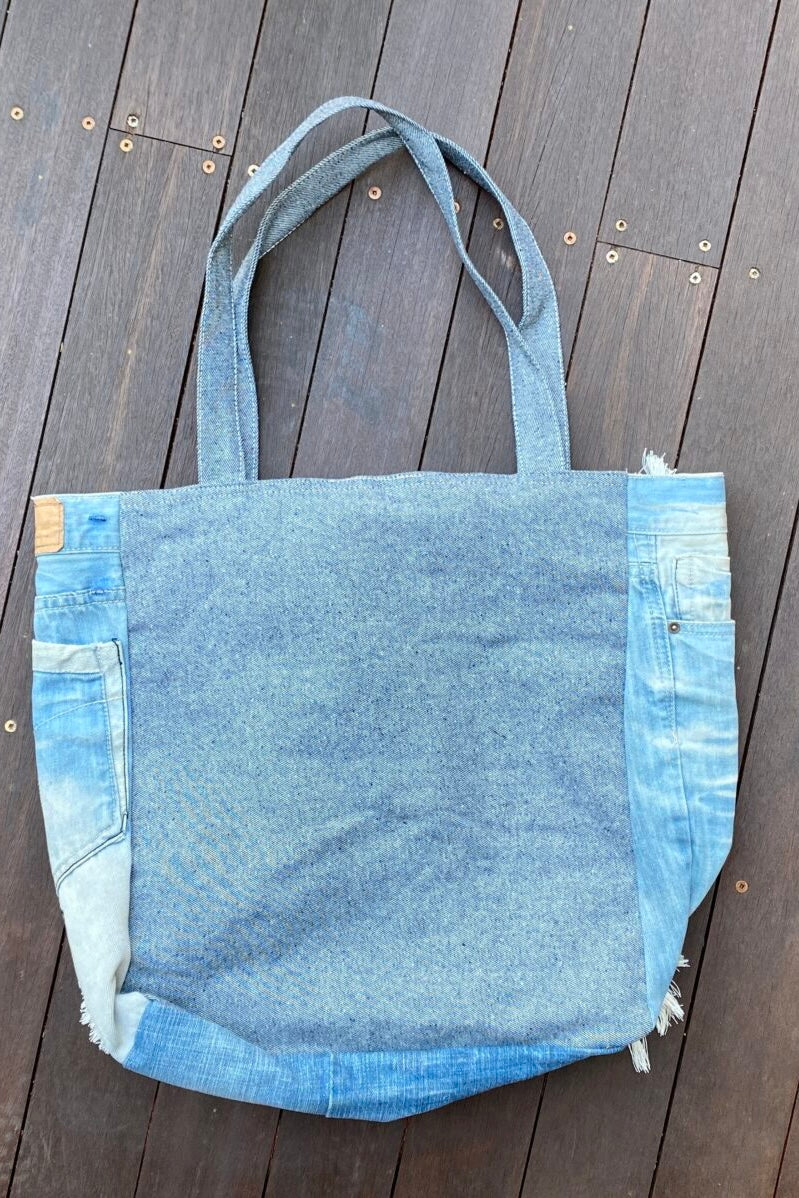 SHOE SHU | MIND + SOUL TOTE BAG VINTAGE DENIM | Bohemian Love Runway