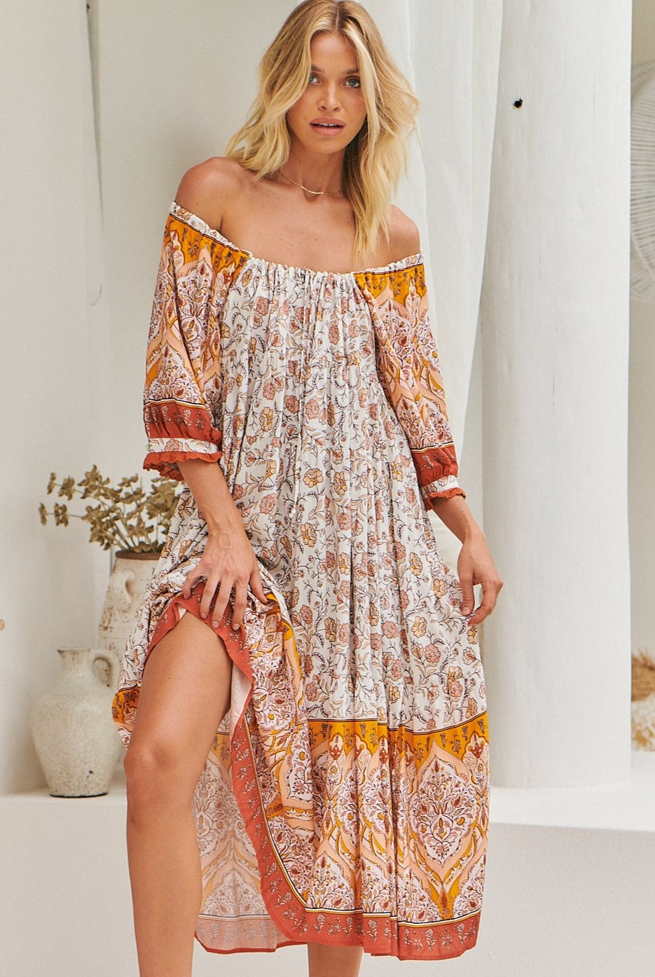 JAASE | QUINCY BLOSSOM MIDI DRESS | Bohemian Love Runway