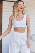 JAASE | ALEENA CROP TANK TOP WHITE | Bohemian Love Runway
