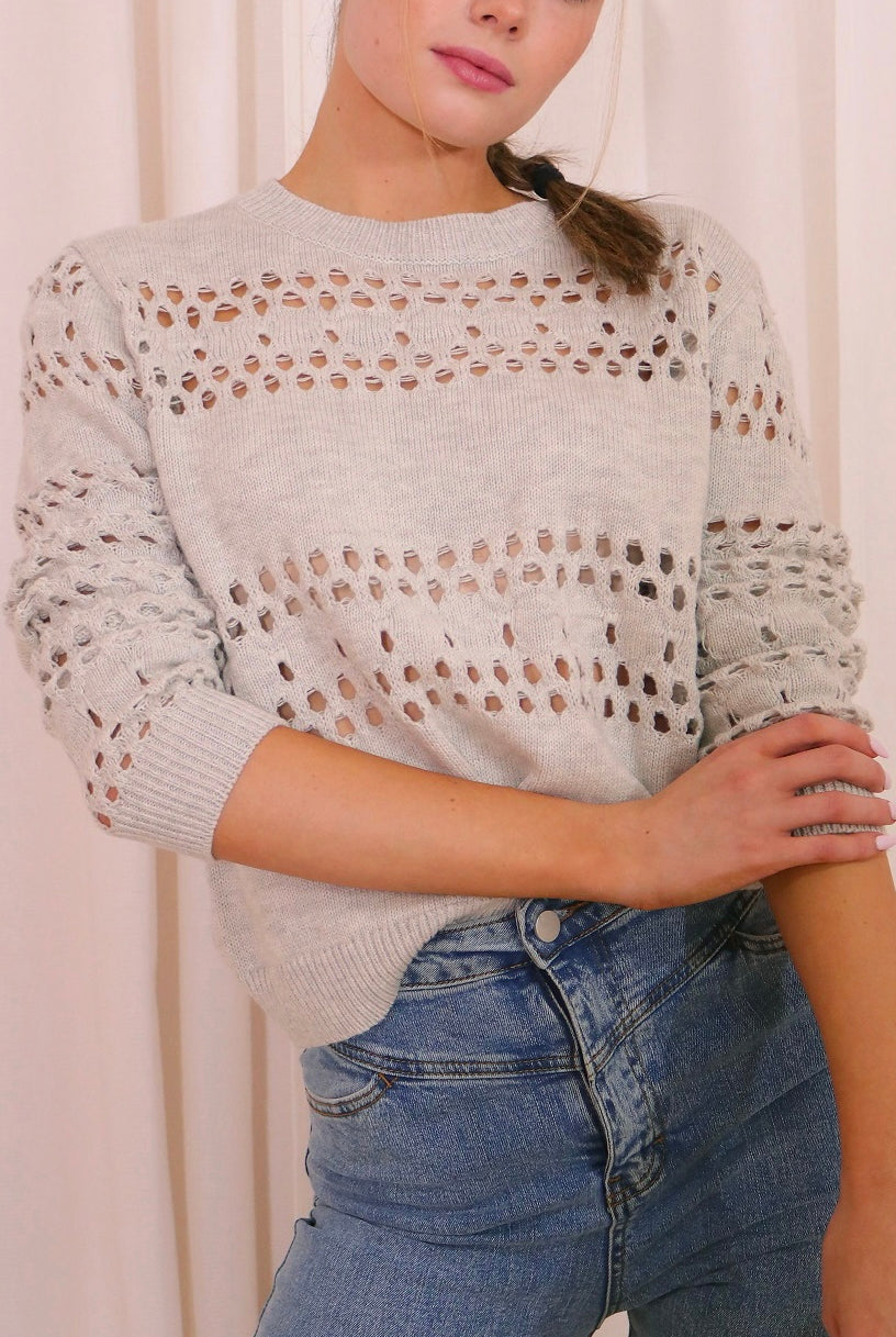SLIDE SHOW | MELODY JANE KNIT SWEATER GREY | Bohemian Love Runway