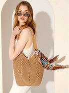 ANGELS WHISPER | EVERYDAY KNITTED CROCHET TOTE BAG TAN | Bohemian Love Runway