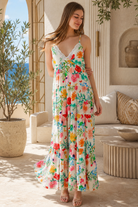 Arabella floral lace trim rayon boho maxi slip dress by Dreamcatcher | Shop Bohemian Love Runway Australia