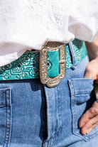  HOUSE OF SKYE | DESERT ROSE LEATHER BELT TURQUOISE | Bohemian Love Runway