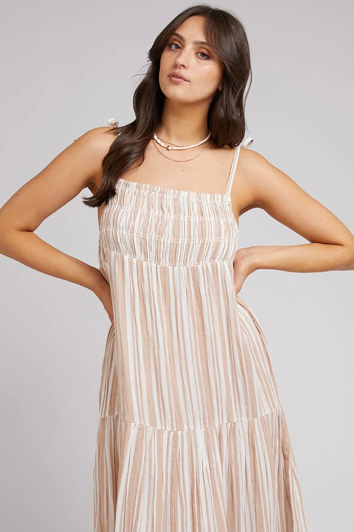  ALL ABOUT EVE | GROUNDED MAXI DRESS TAN | Bohemian Love Runway