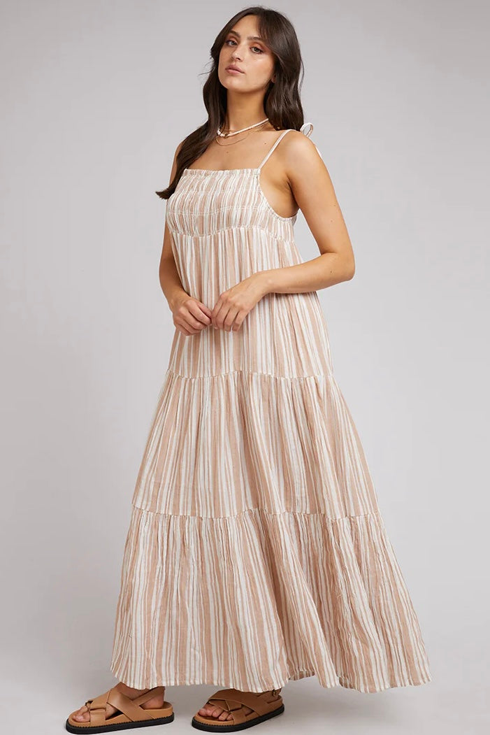  ALL ABOUT EVE | GROUNDED MAXI DRESS TAN | Bohemian Love Runway