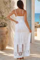 Alexandra white embroidered cotton maxi dress with tiered skirt | Shop Bohemian Love Runway Australia