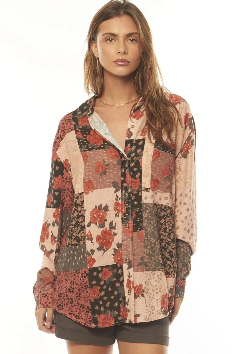  AMUSE SOCIETY | MONTANA LONG SLEEVE WOVEN TOP | Bohemian Love Runway