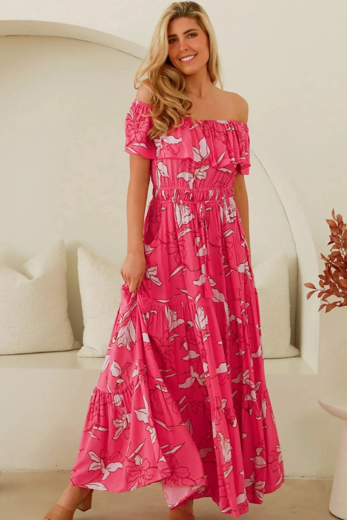  AVA & MIA | GRACIE OFF THE SHOULDER MAXI DRESS | Bohemian Love Runway