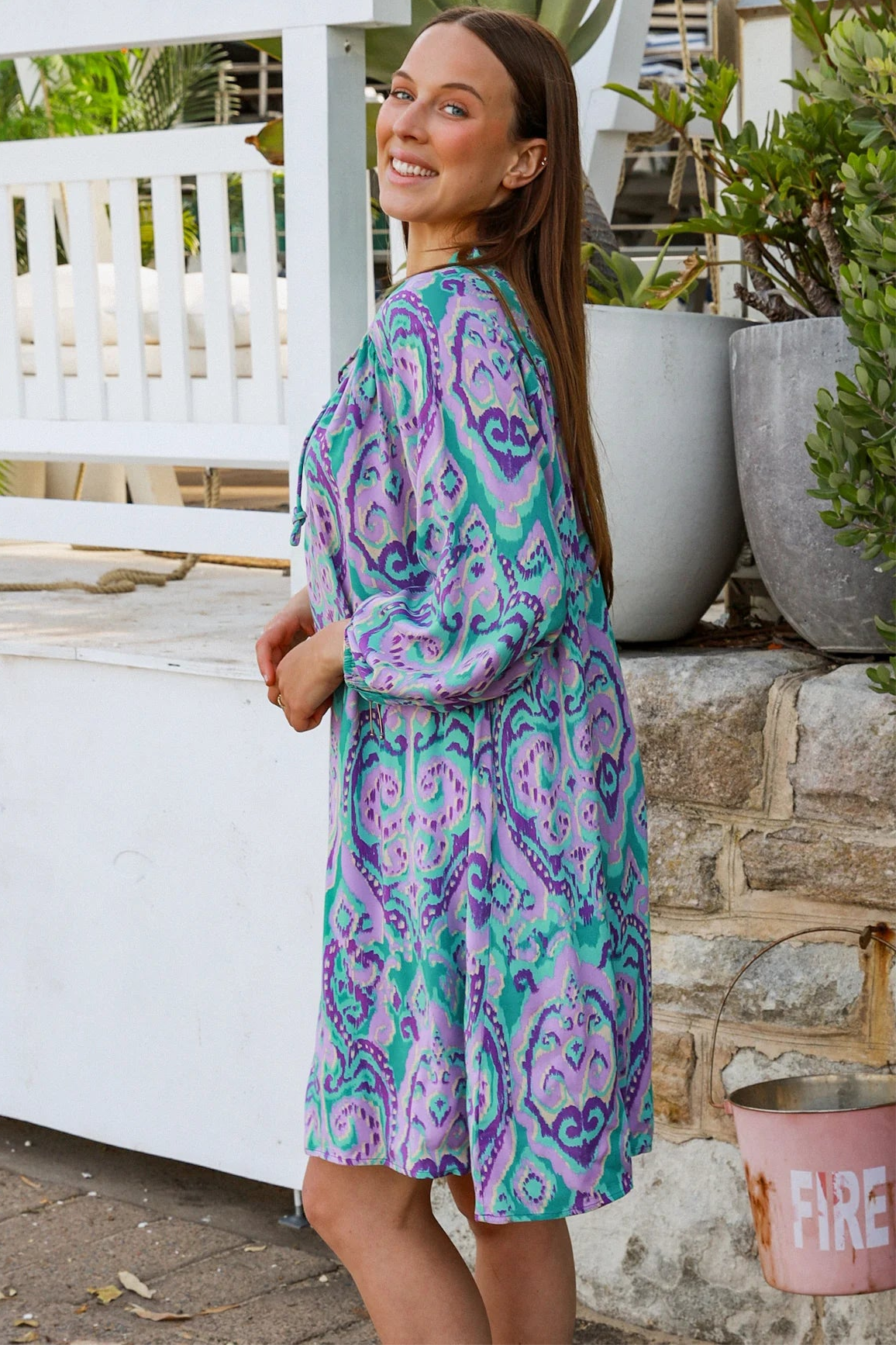  AVA & MIA | MONTEGO SMOCK MINI DRESS RAYON | Bohemian Love Runway
