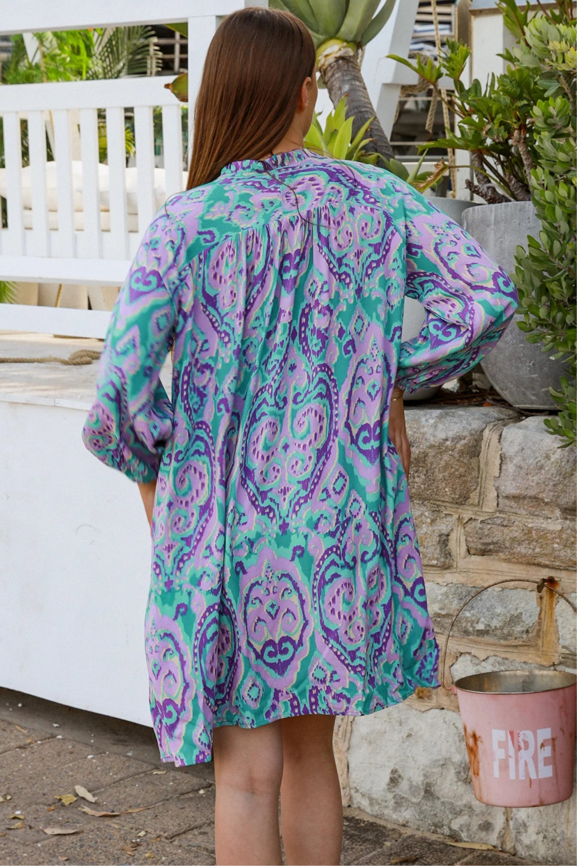  AVA & MIA | MONTEGO SMOCK MINI DRESS RAYON | Bohemian Love Runway