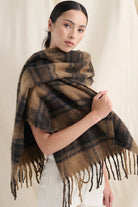  ANGELS WHISPER | ALYA BROWN PLAID FLUFFY SCARF | Bohemian Love Runway