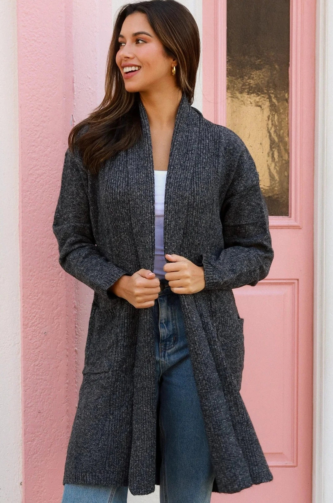 CHARLOTTE KNIT CARDIGAN CHARCOAL Bohemian Love Runway