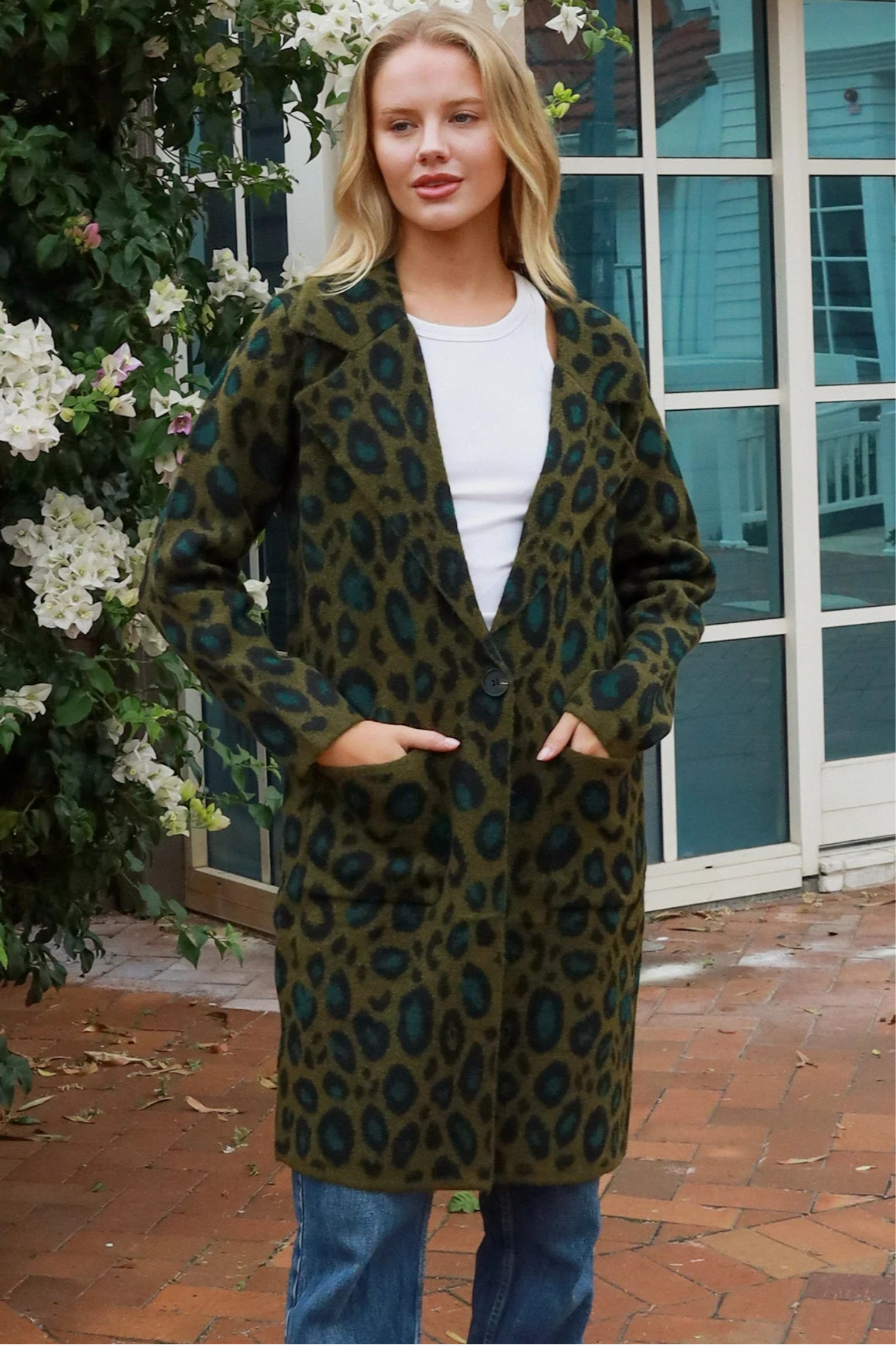  CHARLOTTE THE LABEL | SABA ANIMAL PRINT LONGLINE POCKET CARDIGAN JACKET | Bohemian Love Runway