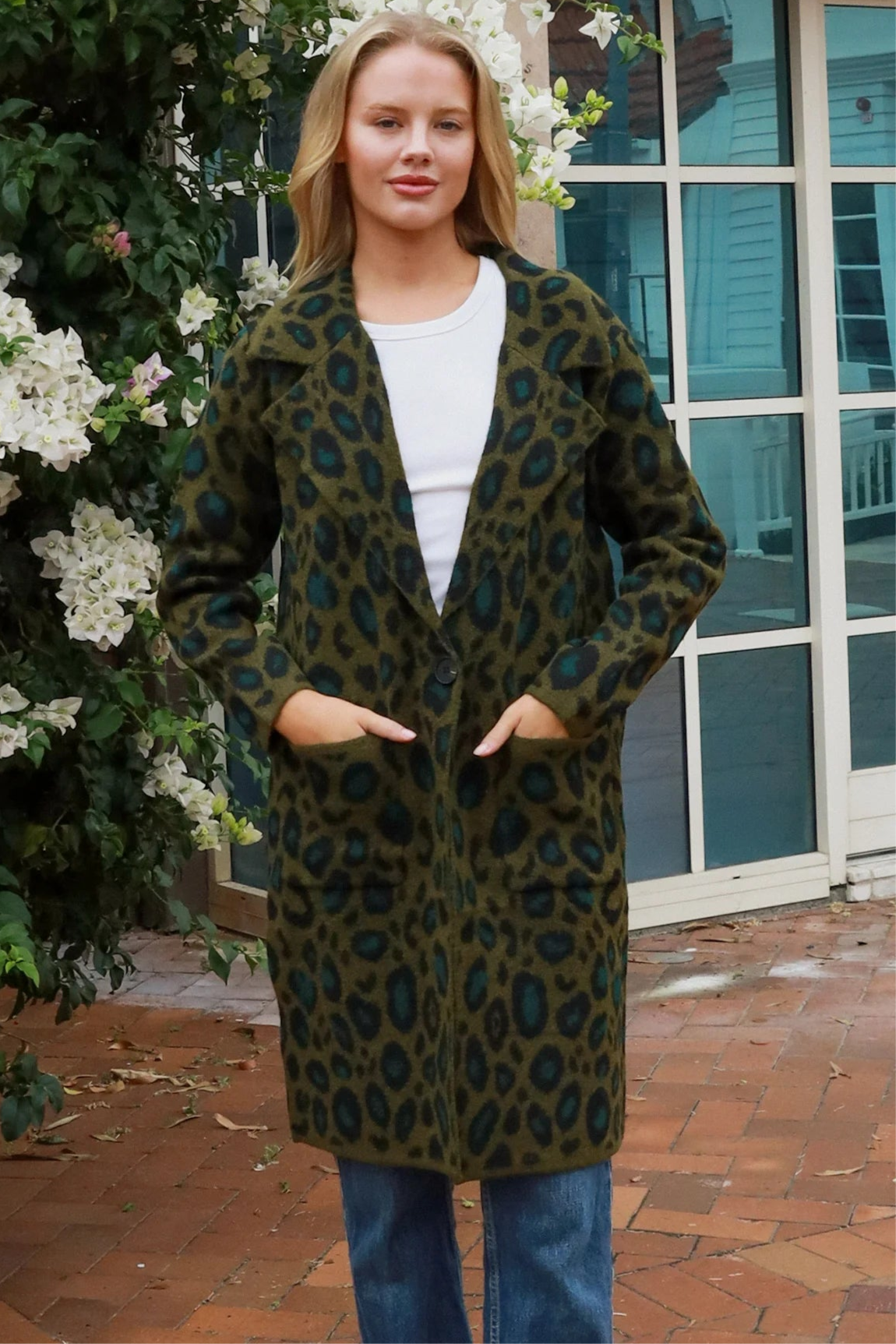  CHARLOTTE THE LABEL | SABA ANIMAL PRINT LONGLINE POCKET CARDIGAN JACKET | Bohemian Love Runway