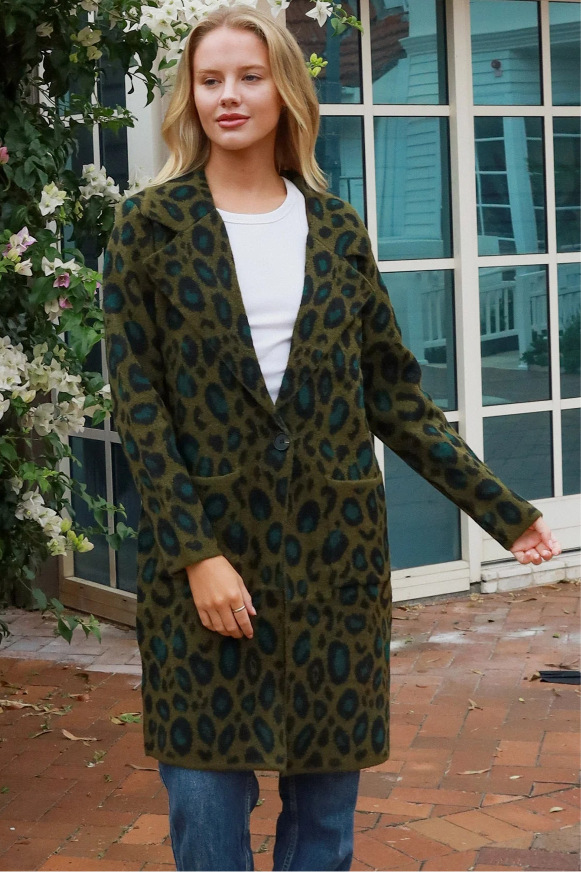  CHARLOTTE THE LABEL | SABA ANIMAL PRINT LONGLINE POCKET CARDIGAN JACKET | Bohemian Love Runway