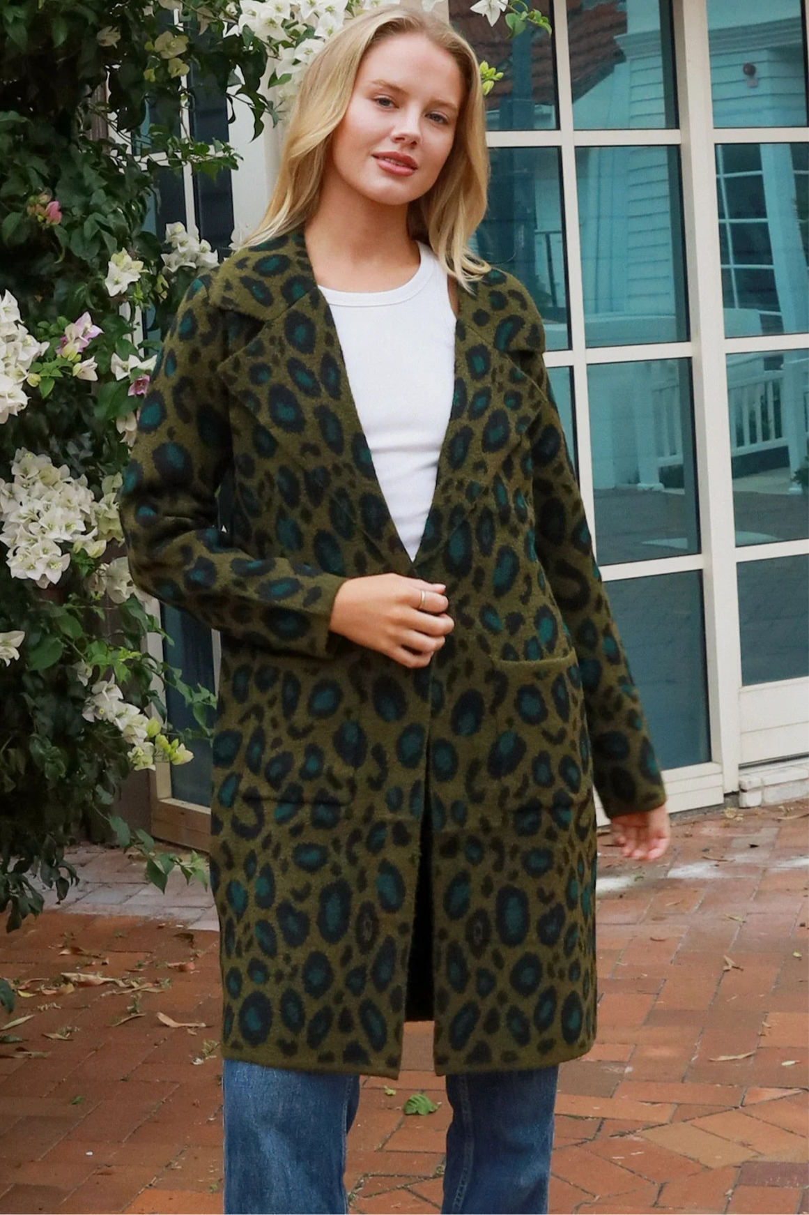  CHARLOTTE THE LABEL | SABA ANIMAL PRINT LONGLINE POCKET CARDIGAN JACKET | Bohemian Love Runway