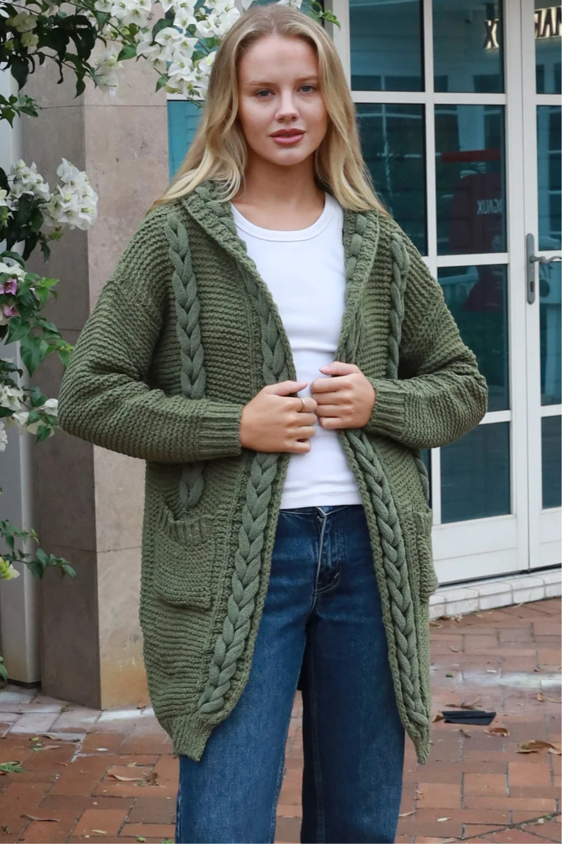  ISABELLA | HARMONY KNIT CARDIGAN OLIVE | Bohemian Love Runway